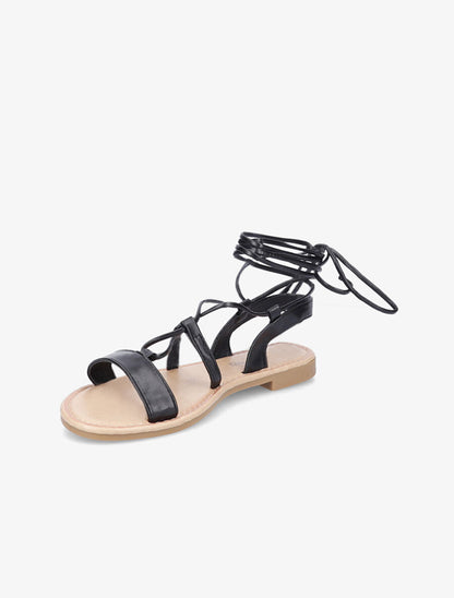 Nu-pieds à liens - Noir - 2