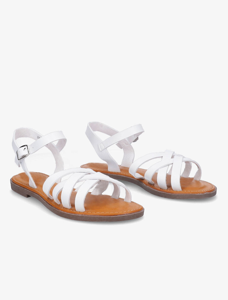 Nu-pieds à ganses entrelacées - Blanc - 5