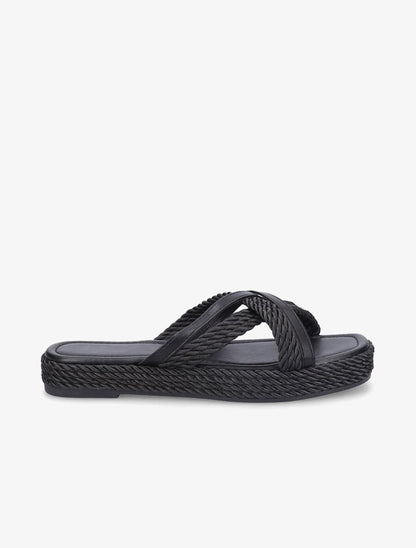 Claquettes à ganses croisées - Noir - 5