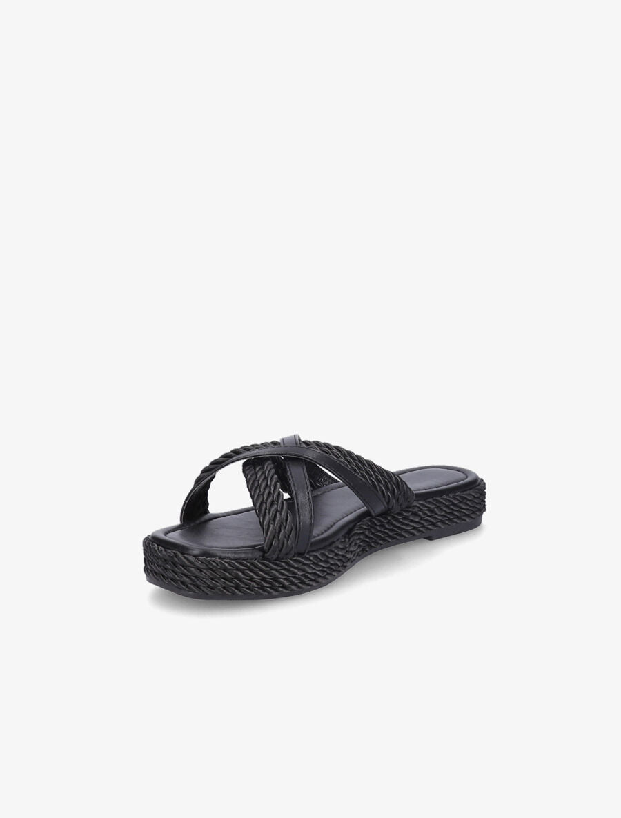 Claquettes à ganses croisées - Noir - 3