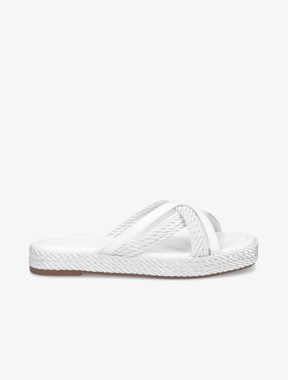 Claquettes à ganses croisées - Blanc - 1