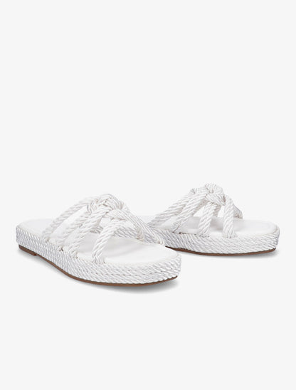 Claquettes à ganses entelacées - Blanc - 4