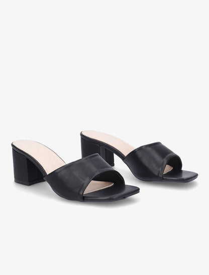 Mules classiques en simili - Noir - 4