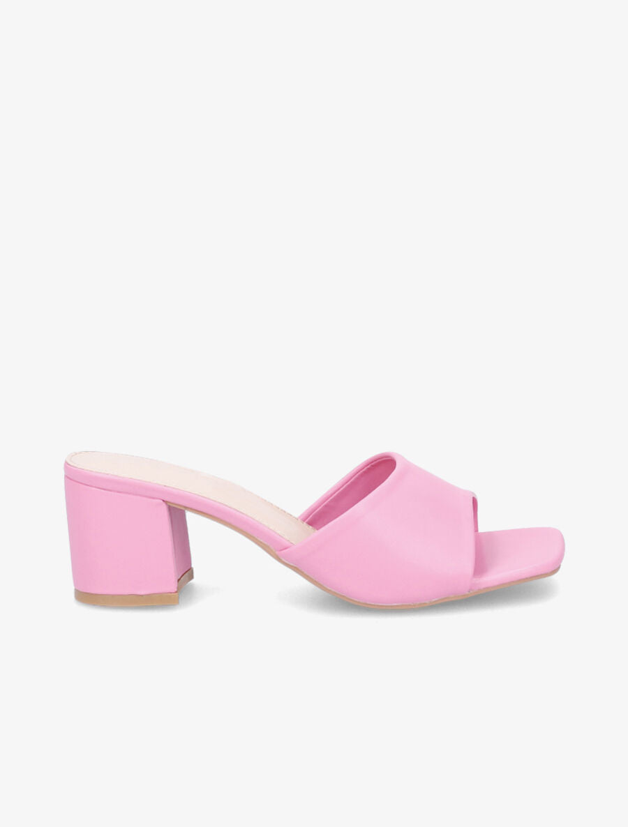 Mules classiques en simili - Rose - 5