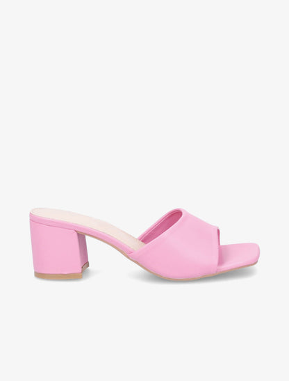 Mules classiques en simili - Rose - 5