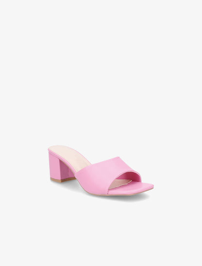 Mules classiques en simili - Rose - 2