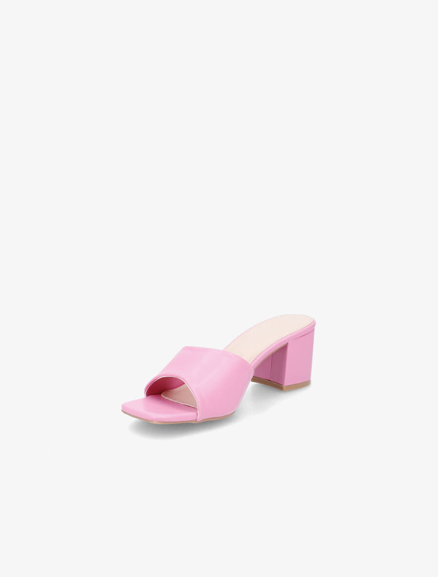 Mules classiques en simili - Rose - 3