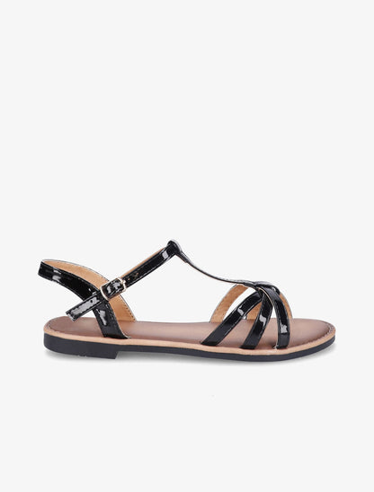 Nu-pieds vernis croisés - Noir - 1