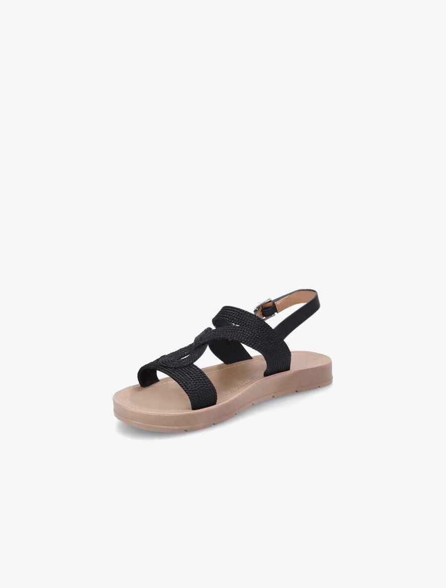 Nu-pieds à cordes entrelacées - Noir - 3