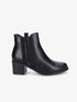 Bottines à zip et lanière effet croco - Noir - 1