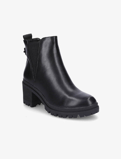Bottines en simili à semelle crantée - Noir - 2