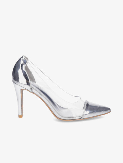 Escarpins en plexi à talon aiguille - Argent - 5