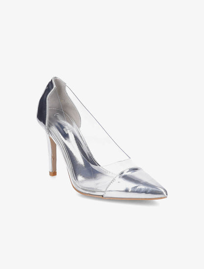 Escarpins en plexi à talon aiguille - Argent - 2
