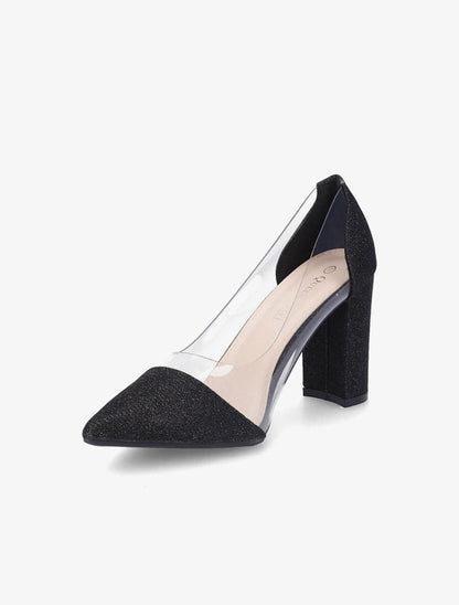 Escarpins en plexi à paillettes - Noir - 3
