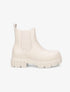Bottines en simili à côté élastiqué - Beige - 1
