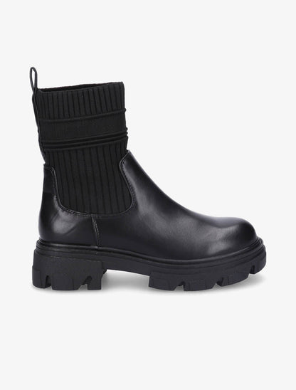 Boots bi-matière à semelle crantée - Noir - 1