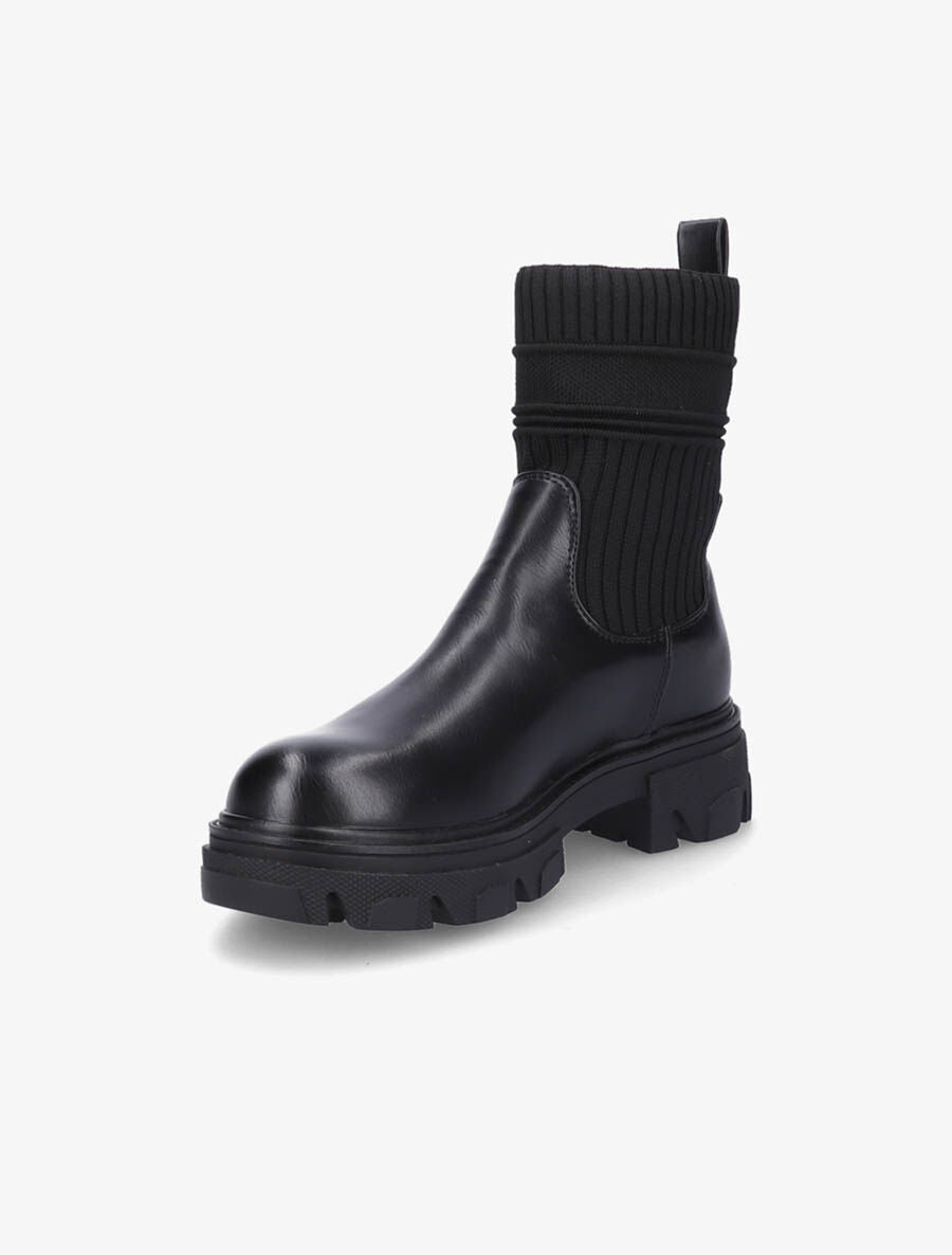Boots bi-matière à semelle crantée - Noir - 3
