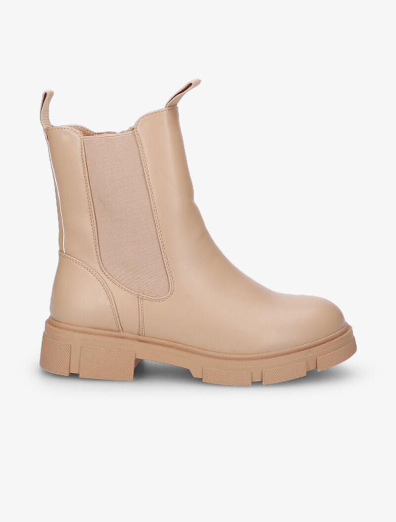 Boots à zip et semelles crantées - Beige - 2