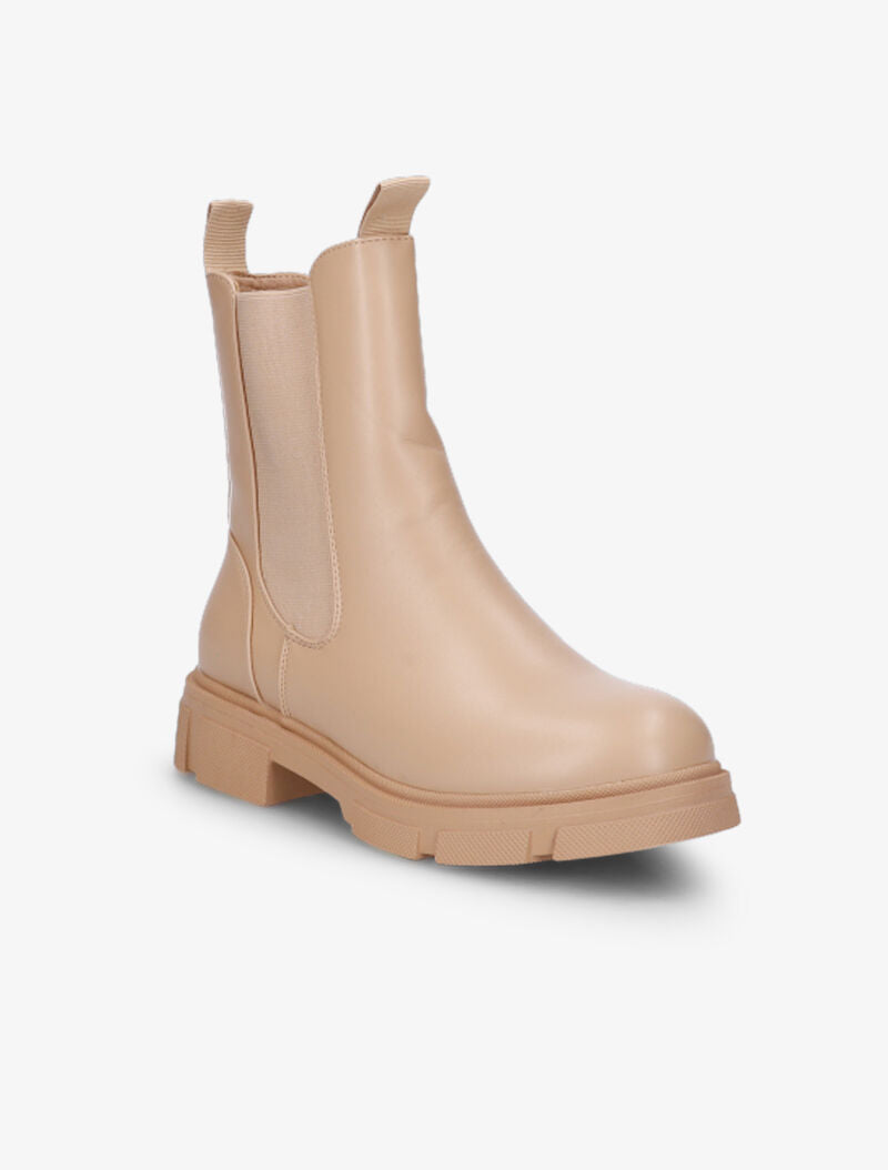 Boots à zip et semelles crantées - Beige - 3