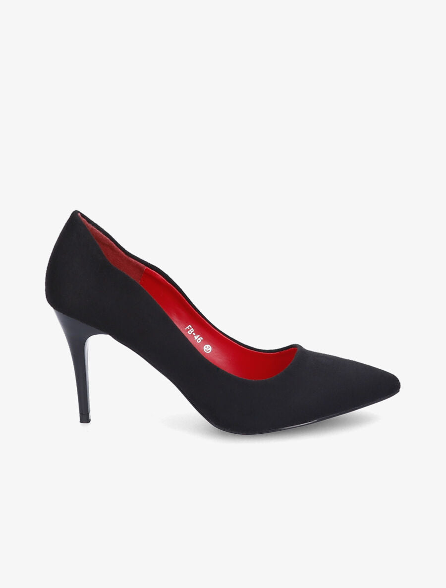 Escarpins suédés à bords ondulés - Noir - 1