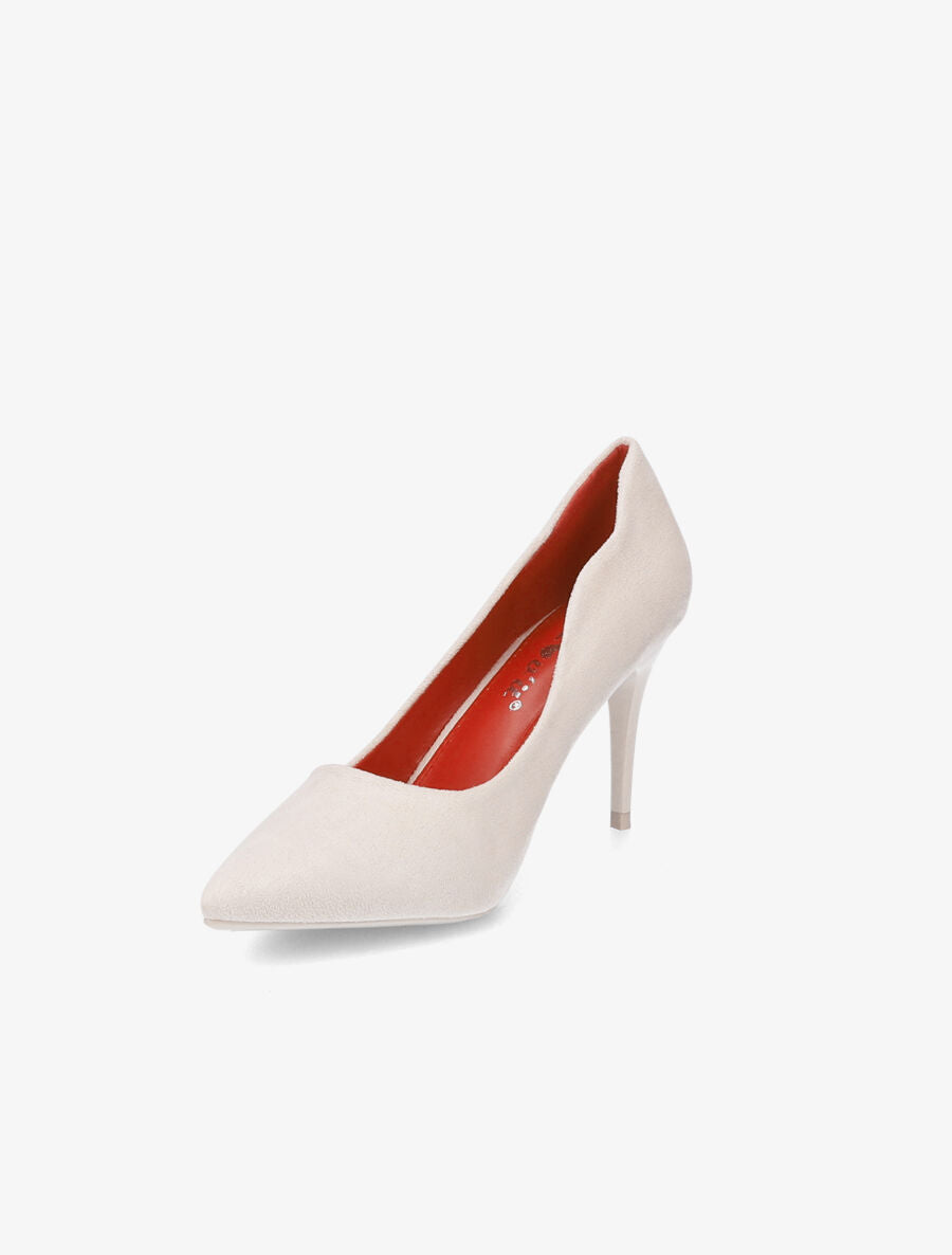 Escarpins suédés à bords ondulés - Beige - 3