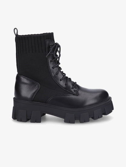 Boots style biker bimatière - Noir - 5