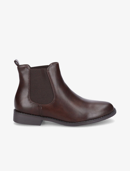 Chelsea boots basiques en simili - Marron - 1