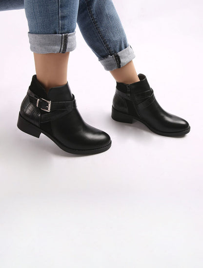 Bottines à sangles croisées - Noir - 5