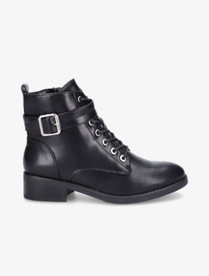 Bottines lacées à boucle - Noir - 1