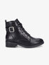 Bottines lacées à boucle - Noir - 1