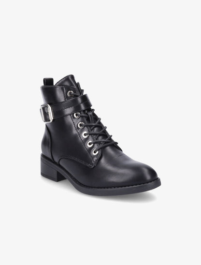 Bottines lacées à boucle - Noir - 2