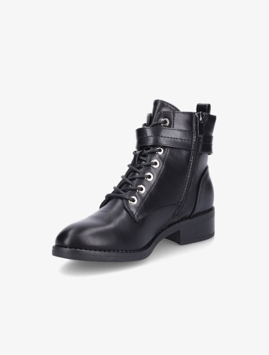 Bottines lacées à boucle - Noir - 3