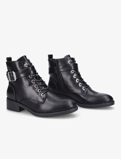 Bottines lacées à boucle - Noir - 4