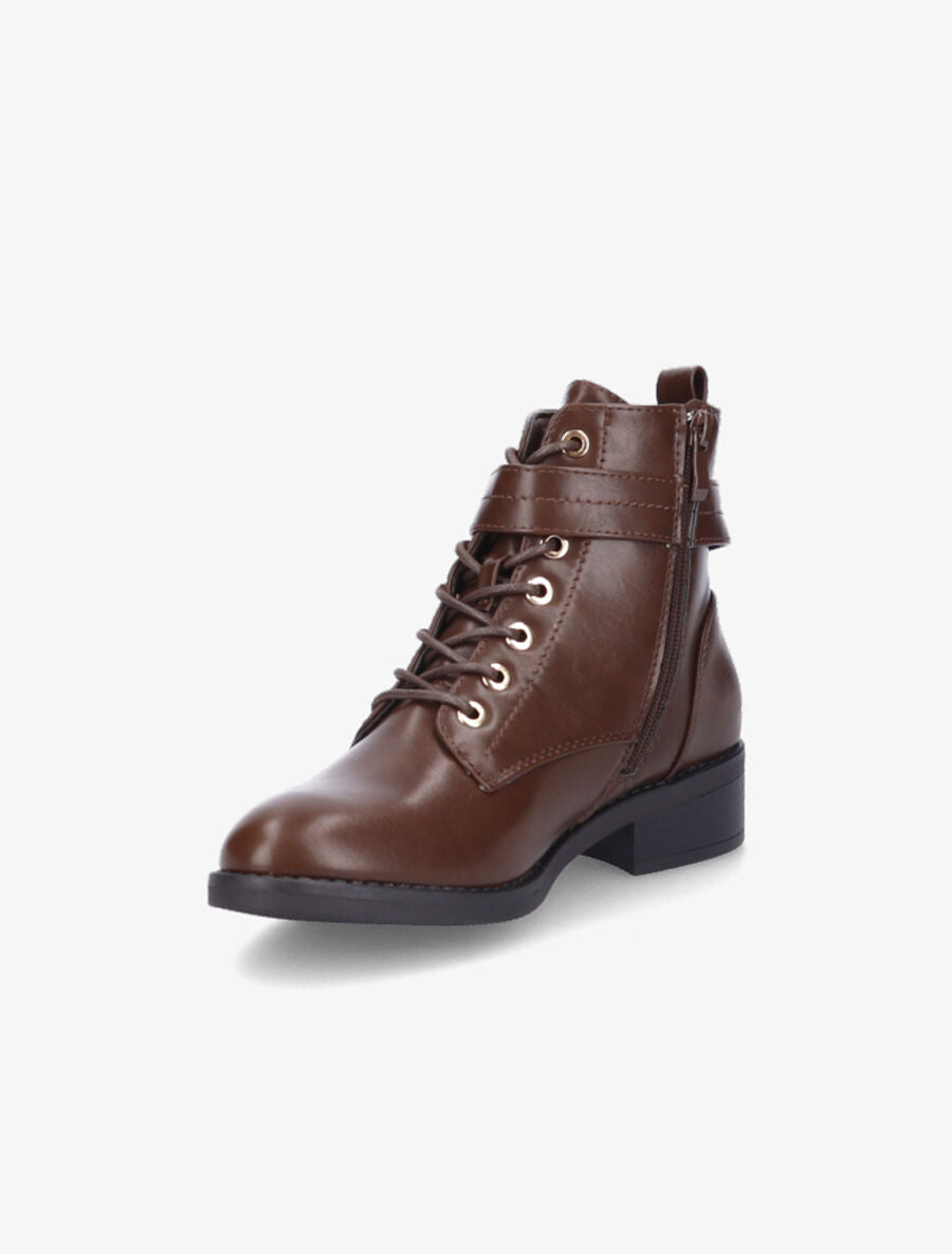 Bottines lacées à boucle - Marron - 3
