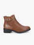 Bottines élastiquées à contrefort croco - Camel - 1