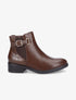 Bottines élastiquées à contrefort croco - Marron - 1