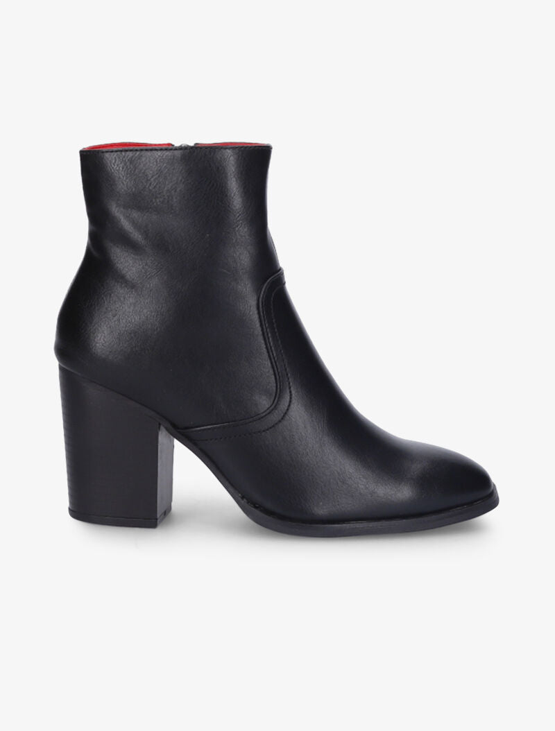 Bottines montantes à talons et bouts ronds - Noir - 2