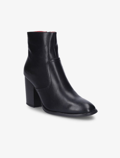 Bottines montantes à talons et bouts ronds - Noir - 3