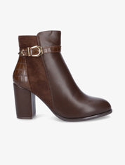 Bottines à talon à boucle - Marron - 6