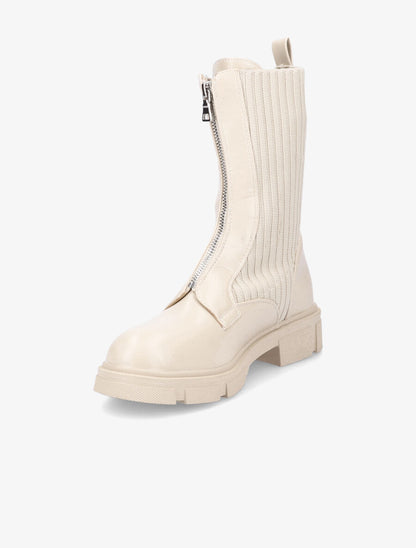 Boots zippées bi-matière - Beige - 3