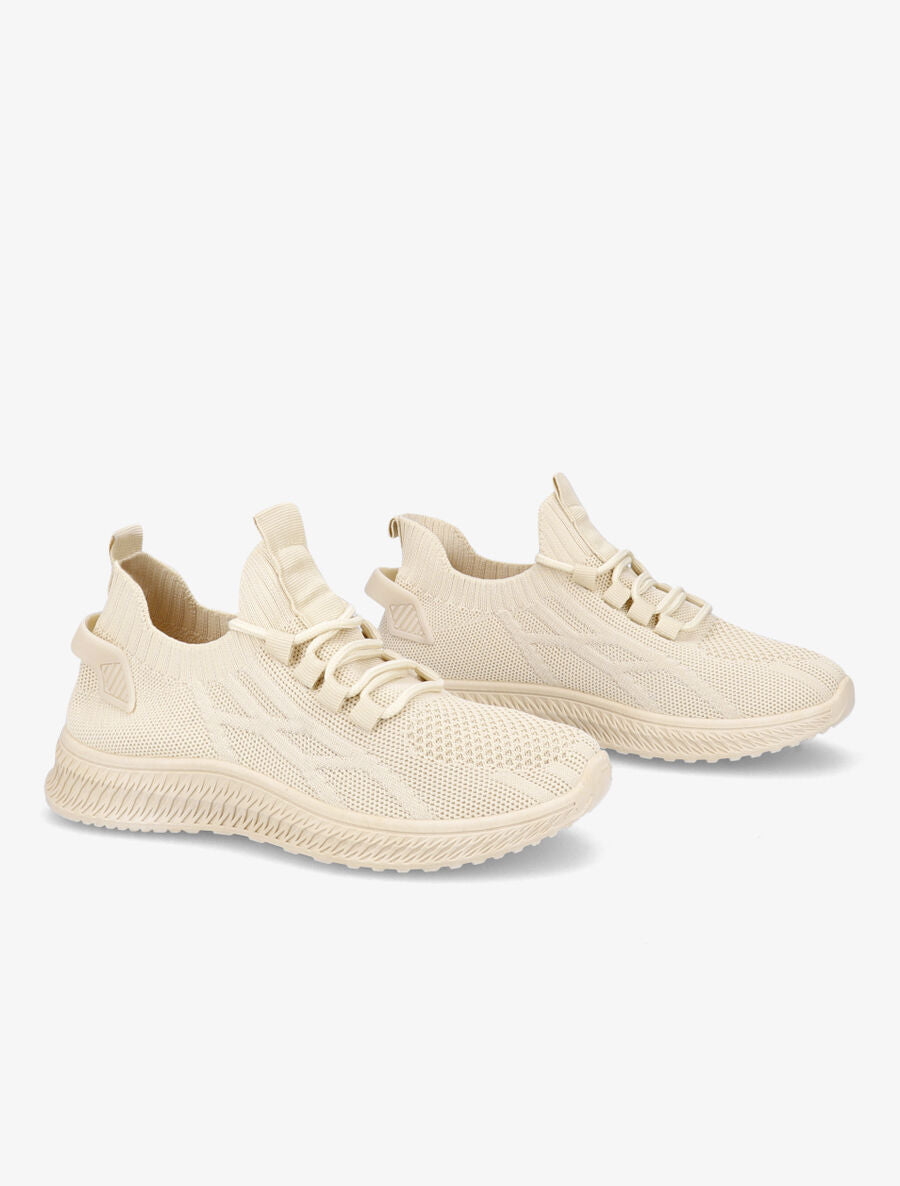 Baskets en mesh à lacets - Beige - 4