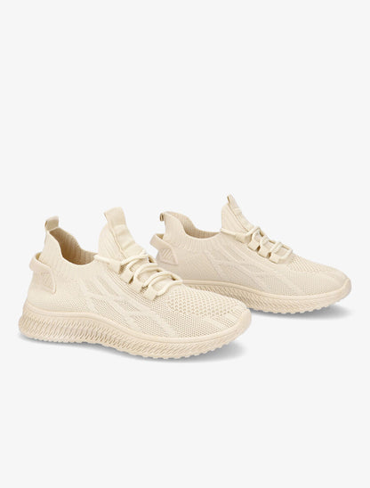Baskets en mesh à lacets - Beige - 4