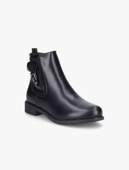 Bottines en simili mat et sangles - Noir - 2