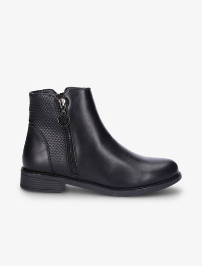 Bottines à contrefort effet python - Noir - 5