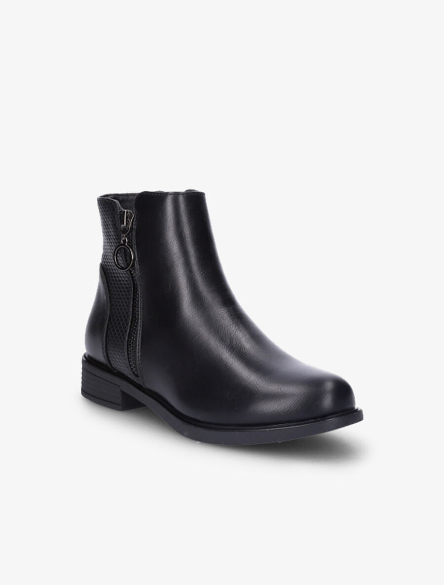 Bottines à contrefort effet python - Noir - 2