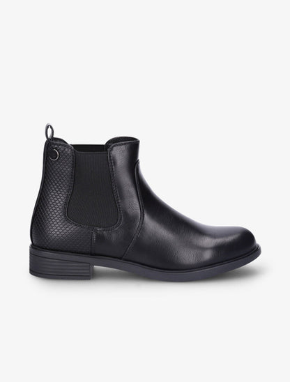 Bottines élastiquées et contrefort effet python - Noir - 2
