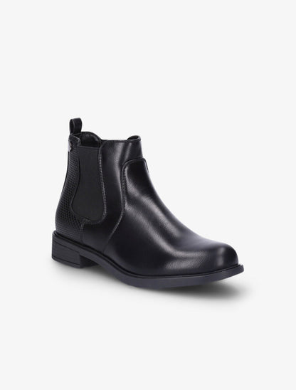 Bottines élastiquées et contrefort effet python - Noir - 3