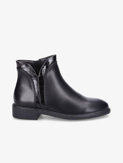 Bottines à empiècements croco - Noir - 1