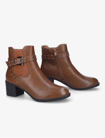 Bottines cloutées - Camel - 4