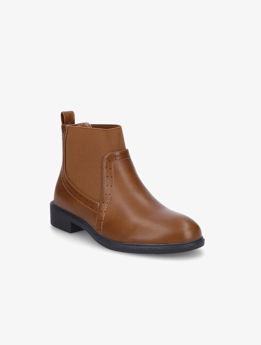 Bottines à cheville élastiquée - Camel - 2